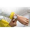 Розовозлатист дамски часовник с принт при циферблата Flower-1 снимка