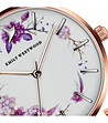 Розовозлатист дамски часовник с принт при циферблата Flower-2 снимка