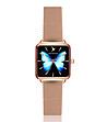 Розовозлатист дамски часовник с пеперуда на циферблата Butterfly -0 снимка