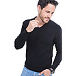 Мъжки черен пуловер Adrian с кашмир и коприна-0 снимка