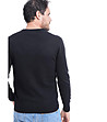 Мъжки черен пуловер Adrian с кашмир и коприна-1 снимка