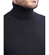 Черен мъжки пуловер Sandro с кашмир и коприна-3 снимка