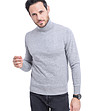 Светлосив мъжки пуловер Sandro с кашмир и коприна-0 снимка