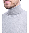 Светлосив мъжки пуловер Sandro с кашмир и коприна-3 снимка