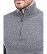 Мъжки сив пуловер Gino с кашмир и коприна-3 снимка