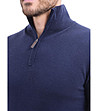 Мъжки тъмносин пуловер Gino с кашмир и коприна-3 снимка