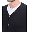 Черна мъжа жилетка с кашмир и коприна Pierre-3 снимка