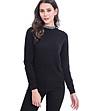 Черен дамски пуловер с кашмир Carla-0 снимка