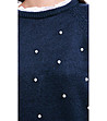 Тъмносин дамски пуловер с декорация Jelly-2 снимка
