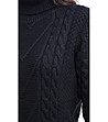 Черен дамски пуловер с плетеници Biana-3 снимка