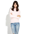 Дамски пуловер с висока яка в розово Tera-0 снимка