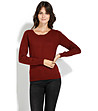 Дамски пуловер в бордо с кашмир и коприна Hola-0 снимка
