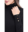 Черен дамски пуловер с поло яка Rikarda-3 снимка