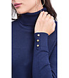Тъмносин дамски поло пуловер с изчистен дизайн Rikarda-3 снимка