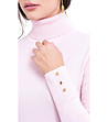 Розов дамски поло пуловер с кашмир Rikarda-3 снимка