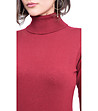 Дамски поло пуловер с изчистен дизайн в бордо Rikarda-3 снимка