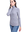 Дамски поло пуловер в сиво с кашмир Savrina-0 снимка