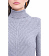 Дамски поло пуловер в сиво с кашмир Savrina-3 снимка