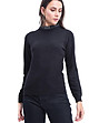 Ефектен дамски пуловер с кашмир и коприна в черно Mevita-0 снимка