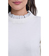 Ефектен дамски пуловер с кашмир и коприна в екрю Mevita-3 снимка