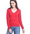 Стилен дамски пуловер в червен цвят Zenda-0 снимка