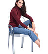 Дамски пуловер в цвят бордо Daiana-2 снимка