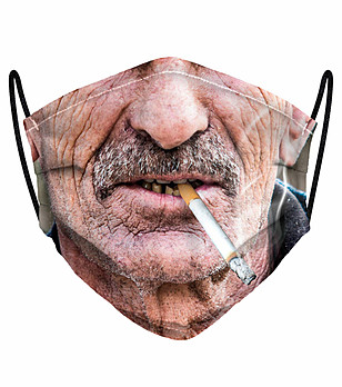 Предпазна маска за лице от текстил Funny smoke снимка