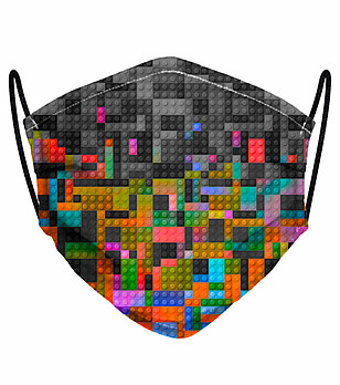 Предпазна маска за лице от текстил Colorful blocks снимка