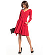 Стилна памучна рокля в червено-0 снимка