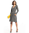 Стилна памучна рокля в сиво-0 снимка
