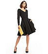 Стилна рокля в черно Amadea с високо съдържание на памук-0 снимка