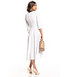 Бяла рокля с миди дължина-1 снимка