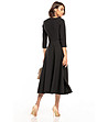Черна рокля с миди дължина-1 снимка