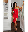 Червена рокля с ефектен дизайн Nicky-2 снимка