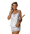 Бяла сатенирана дамска пижама Cynthia-0 снимка