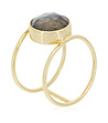 Златист дамски пръстен с кафяв лабрадорит Nicole -0 снимка
