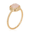 Златист дамски пръстен с розов кварц Ella-0 снимка