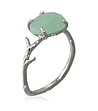 Сребрист дамски пръстен със зелен камък Lily-0 снимка