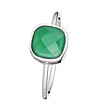 Сребрист дамски пръстен със зелен камък Ella-0 снимка