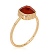 Златист дамски пръстен с червен ахат Ella-0 снимка