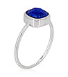 Сребрист дамски пръстен със син лапис лазули Ella -0 снимка