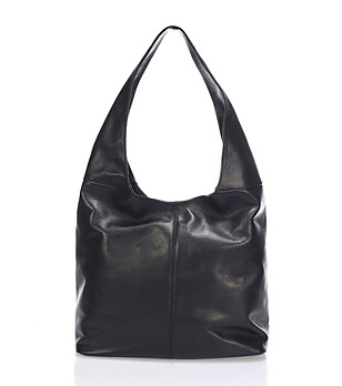 Черна дамска чанта от естествена кожа Finela снимка
