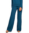 Памучен широк дамски син панталон Alita-0 снимка