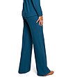 Памучен широк дамски син панталон Alita-1 снимка