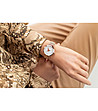 Розовозлатист дамски часовник с бял циферблат Jullaten-1 снимка