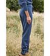 Дамски панталон в синьо от фино плетиво Dili-3 снимка