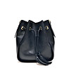 Черна дамска кожена чанта с пискюли Timea-0 снимка