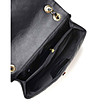 Черна дамска кожена чанта с декоративни шевове Irem-3 снимка