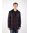 Мъжко палто на каре в тъмносиньо и червено George-0 снимка