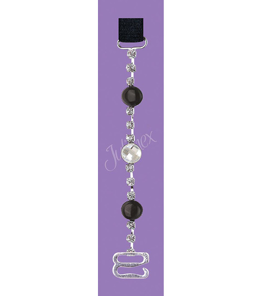 Черни презрамки за сутиен с кръгли декоративни елементи снимка